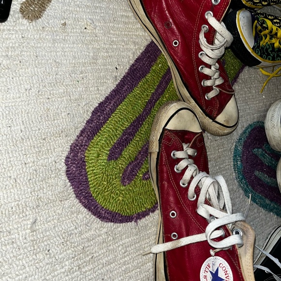 COPY - Vintage RED LEATHER, Converse All-Star Chuck Taylor, men 8 w 10 made in … - Picture 2 of 6